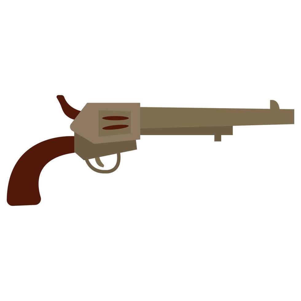 Wild West. Revolver white background, isolate vector
