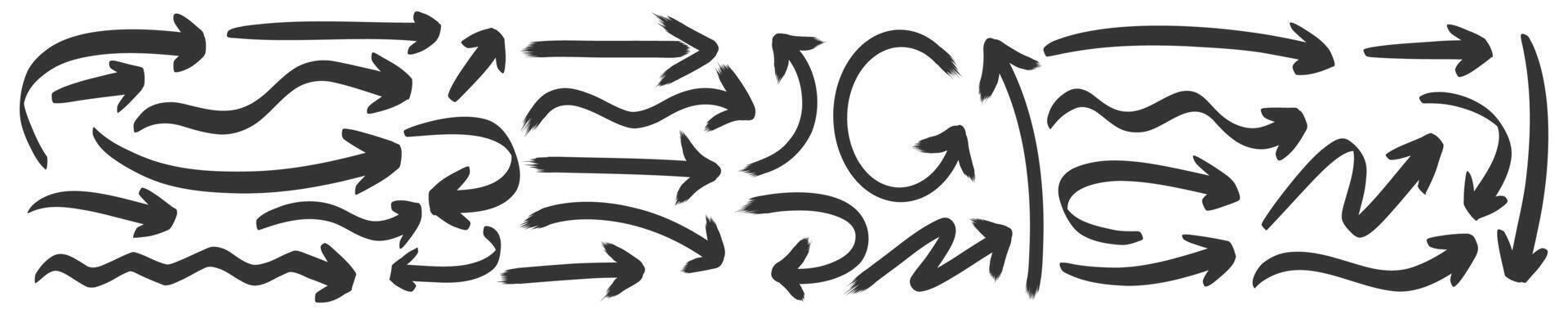 Abstract Arrows, Artistic Black Brushstroke Pattern vector