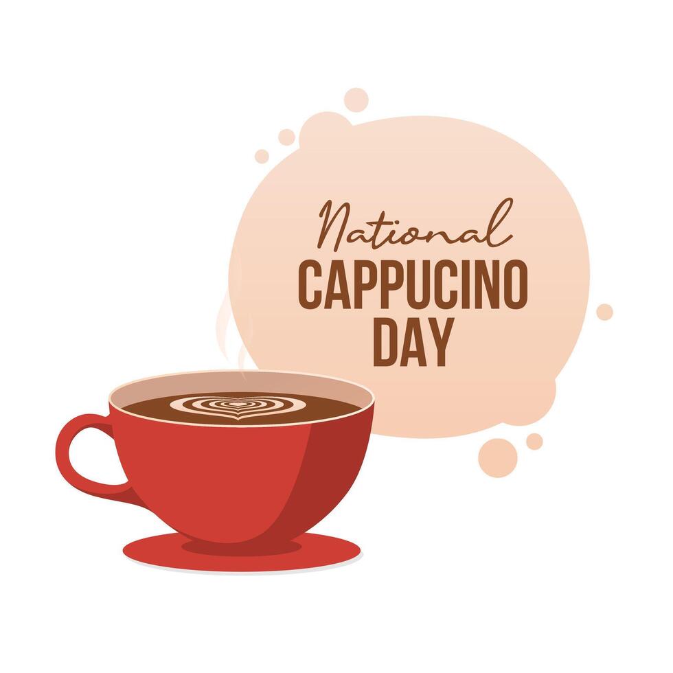 National Cappuccino Day design template good for celebration usage. National Cappuccino Day design. flat design. eps 10. vector