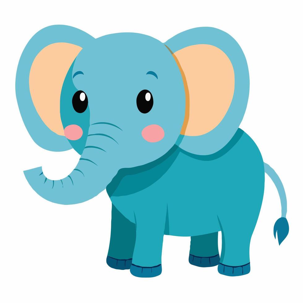Cartoon cute baby elephant vector