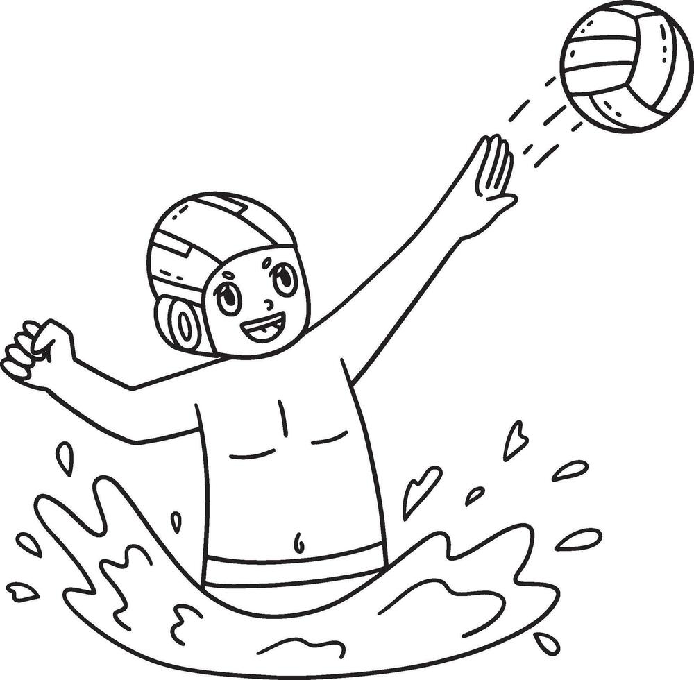 Water Polo Player Passing the Ball Isolated vector