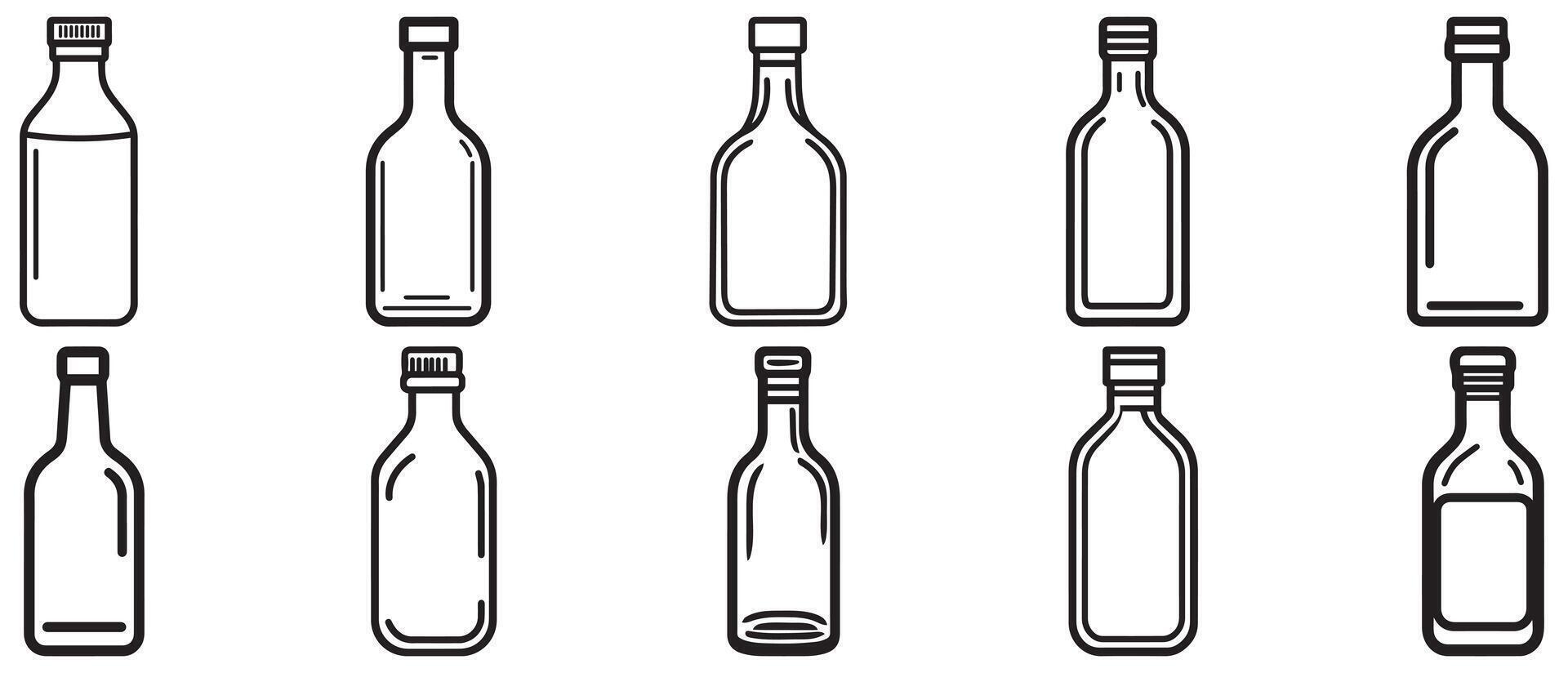 Bottle icon white background, line style, illustration symbol design. vector