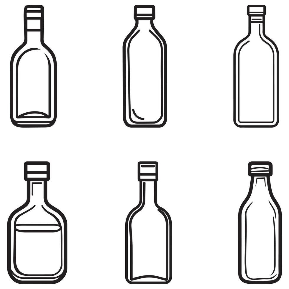 Bottle icon white background, line style, illustration symbol design. vector