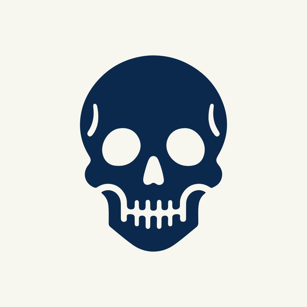 simple silhouette skull logo design white background. vector