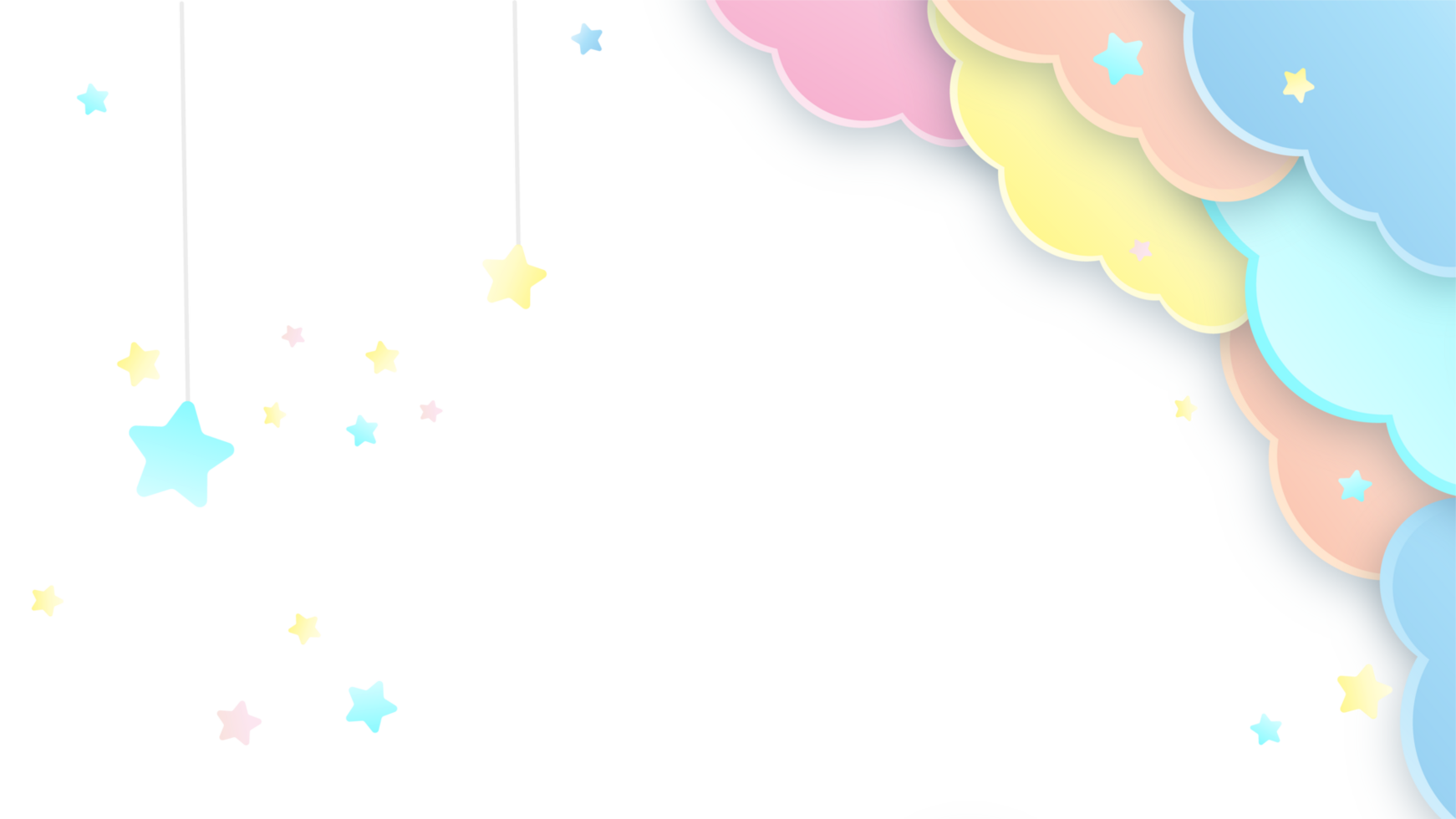 Clouds Corner Flat Colorful Frame png
