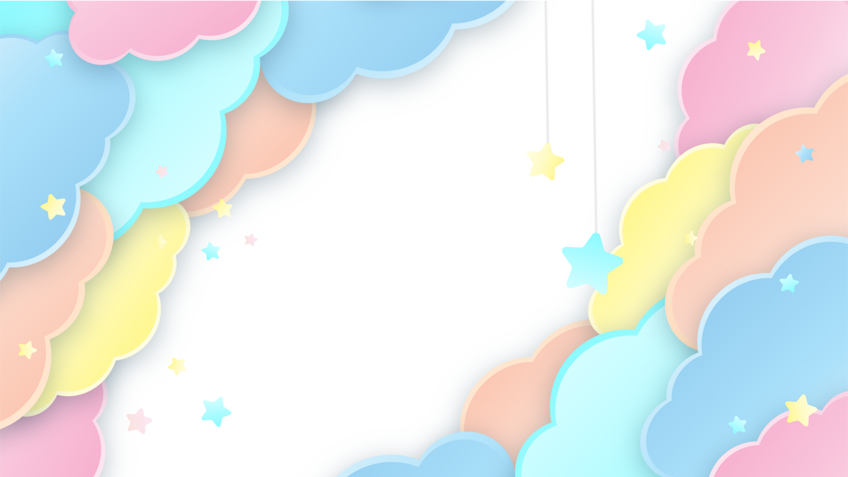 Clouds Gradient Colorful Frame png