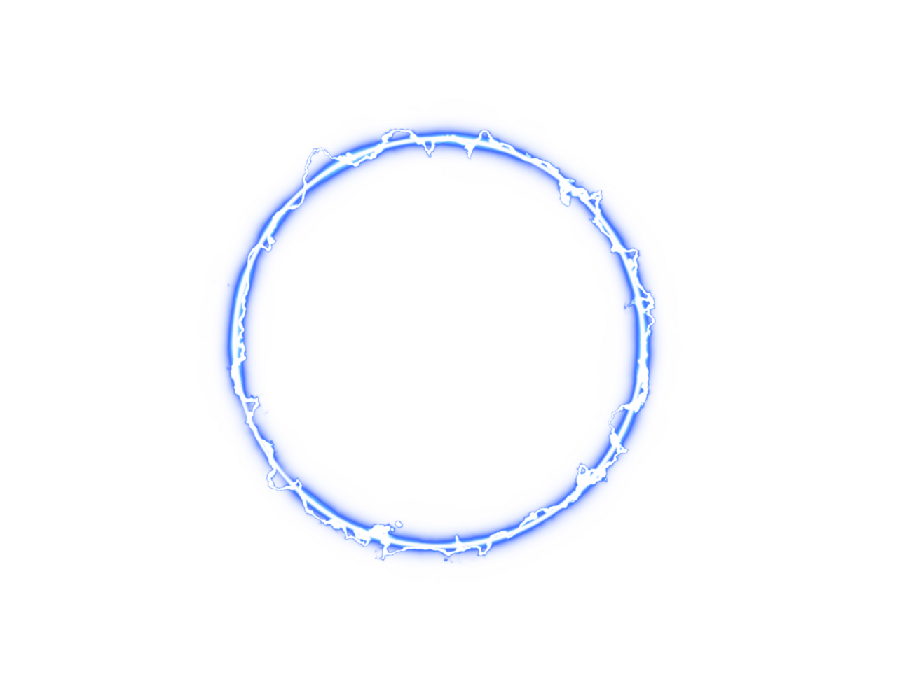 Circle, ring Glowing blue electric arc effect transparent background image png