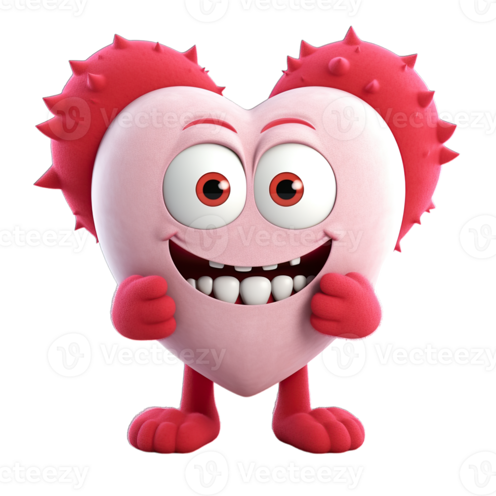 3d dirty emoji with heart transparent background png
