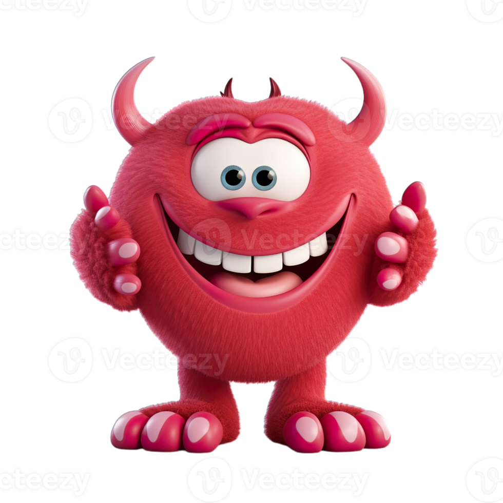 3d monster on transparent background png