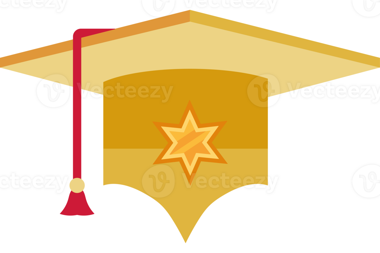 A graduation cap with a star on it png