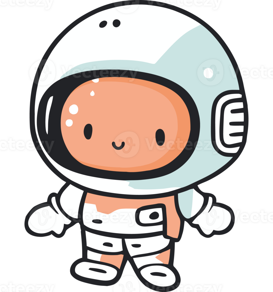An astronaut in a white suit and helmet png