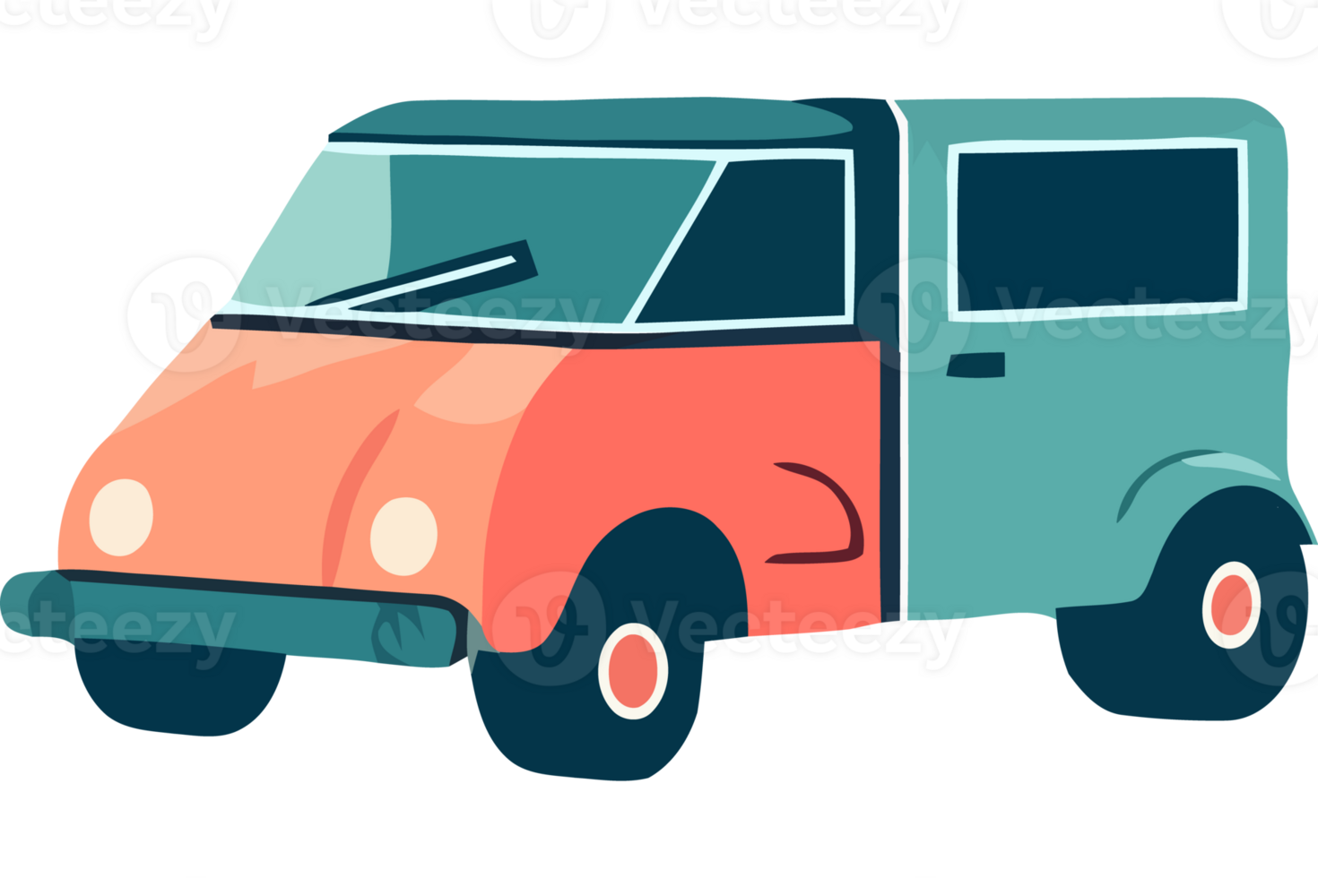 A small car with a blue and orange color scheme png
