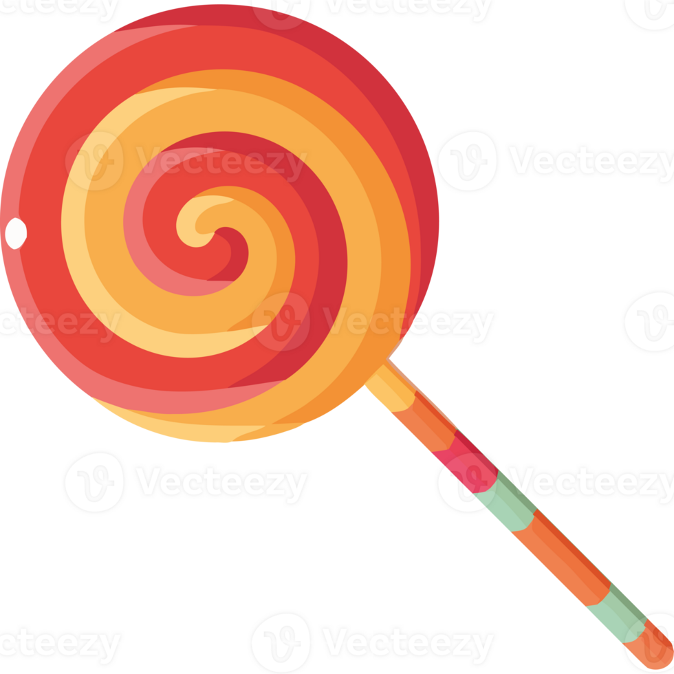 A colorful lollipop with a long stick png