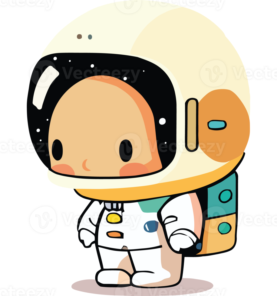 An astronaut in a white suit and helmet png