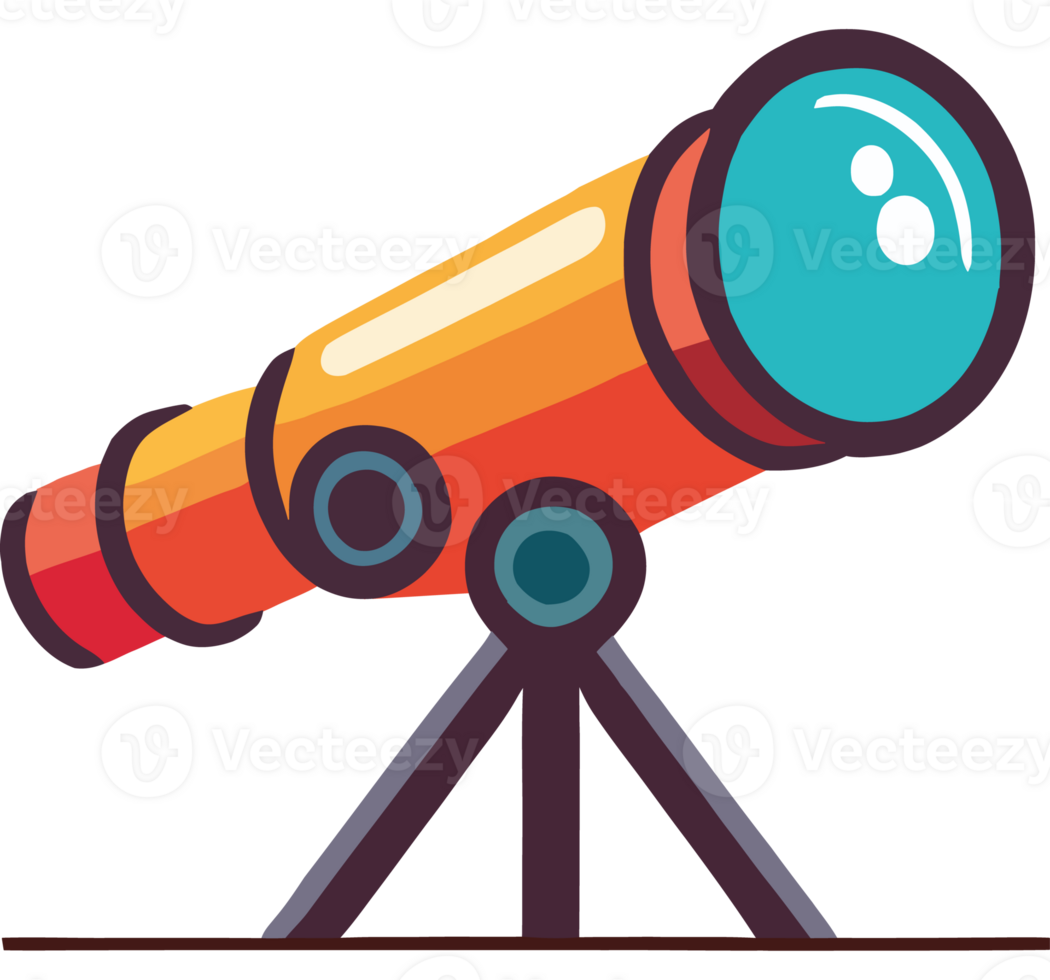 A cartoon telescope on a stand png