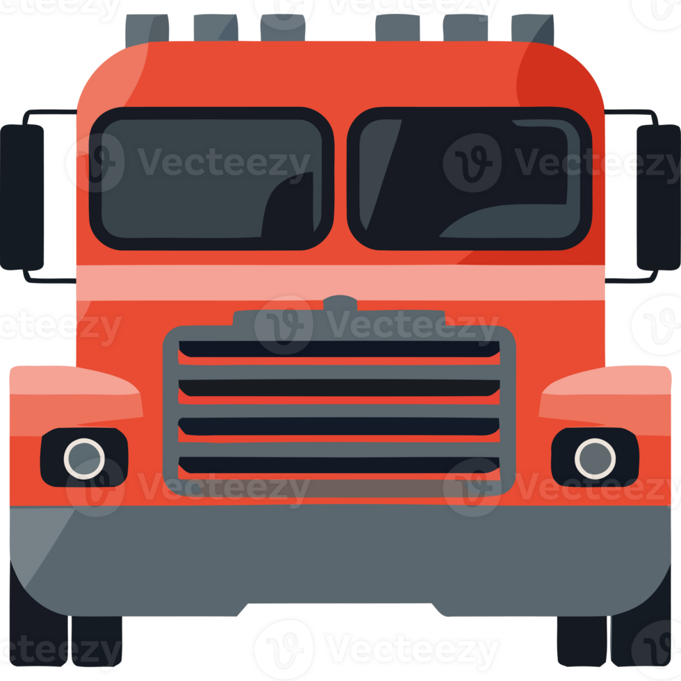A flat icon of a red truck png