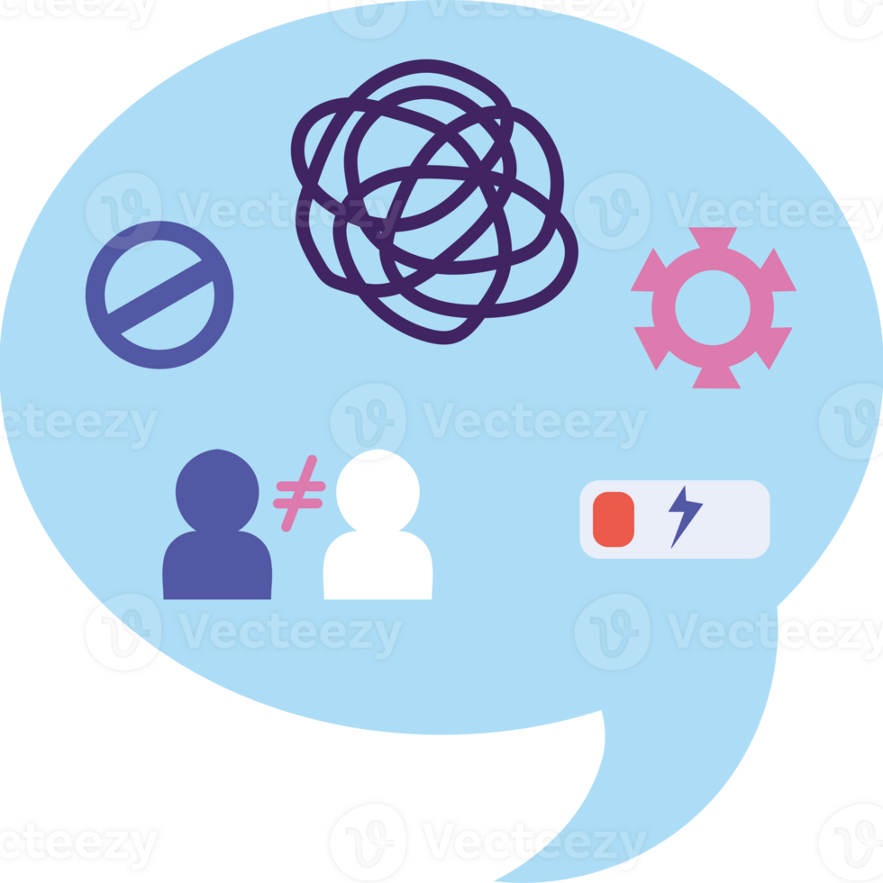 A speech bubble with icons for social media png