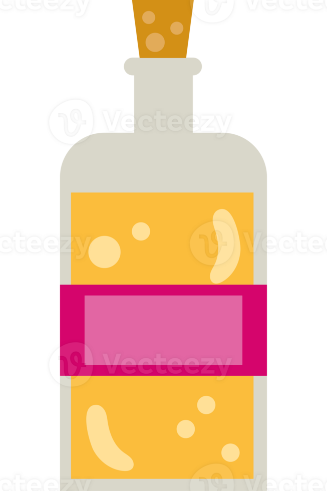 A bottle of alcohol with a pink ribbon png