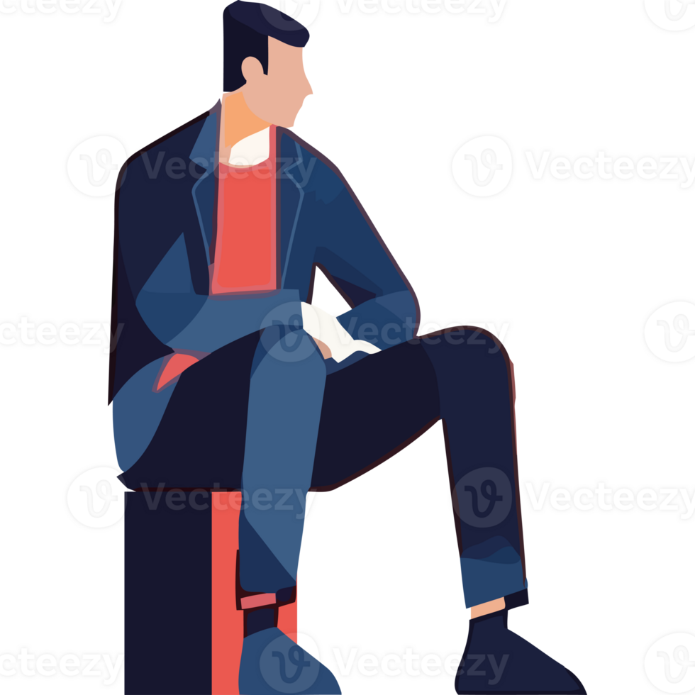 Man sitting on chair illustration png
