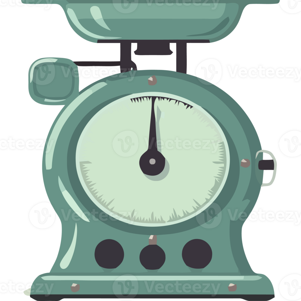 An old scale with a clock on it png