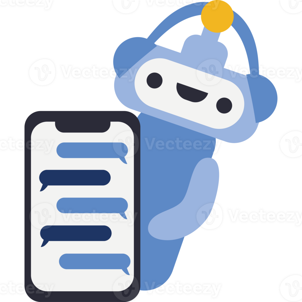 Chatbot with a smartphone png