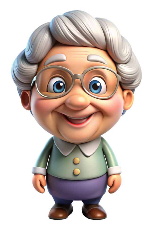 Granny with a Warm and Kind Smile png