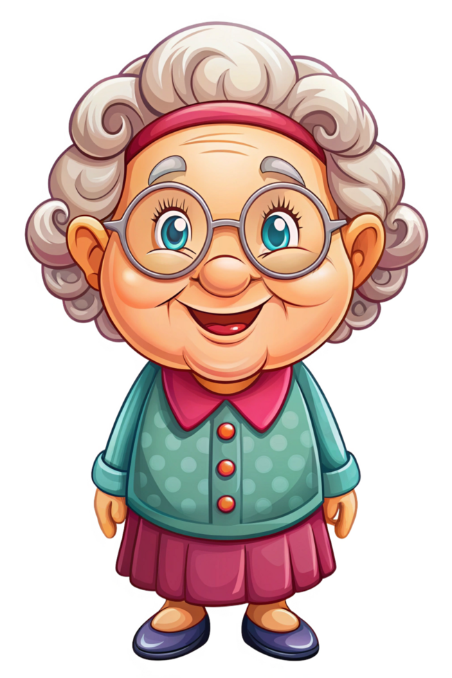 Granny with a Bright and Inviting Smile png