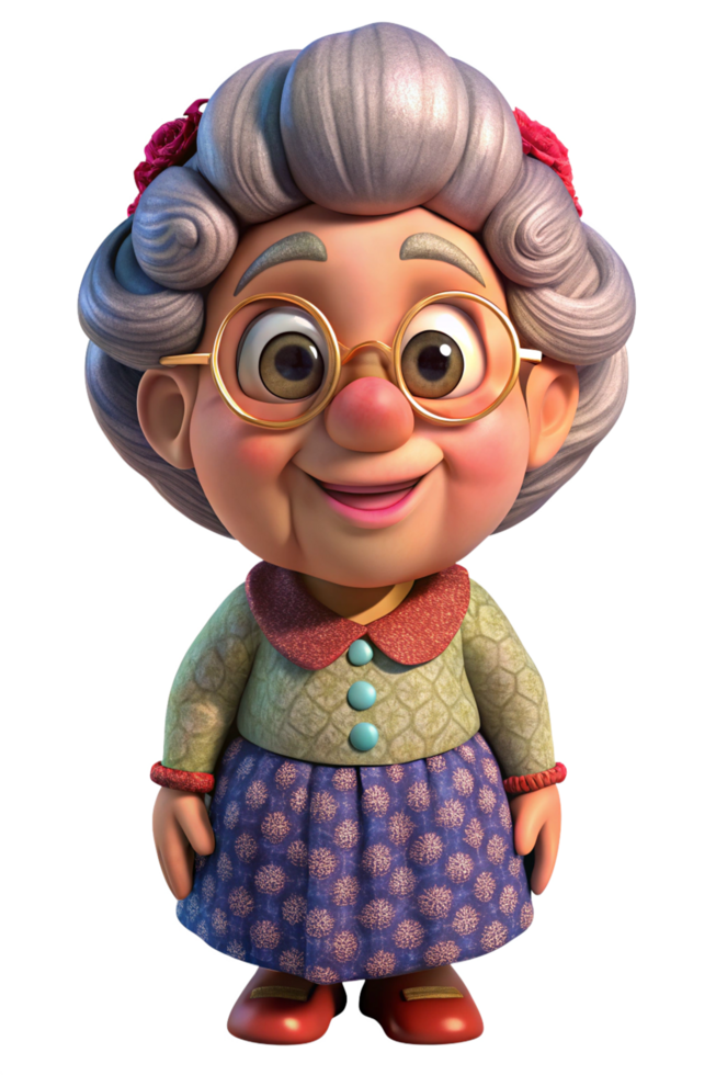 Happy Granny with a Big Smile png
