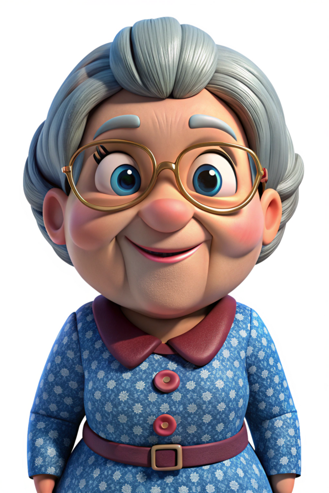 Smiling Grandma with Glasses png