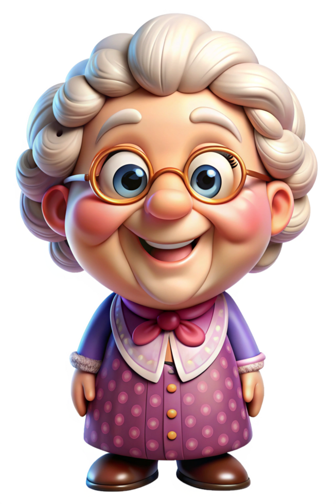 Granny with a Positive and Joyful Smile png