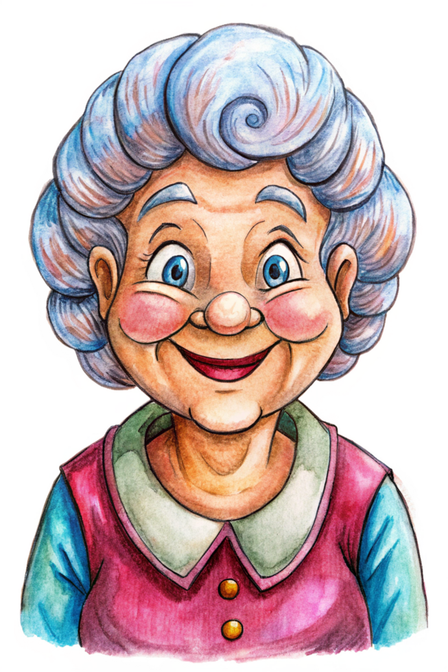 Cheerful Elderly Woman png
