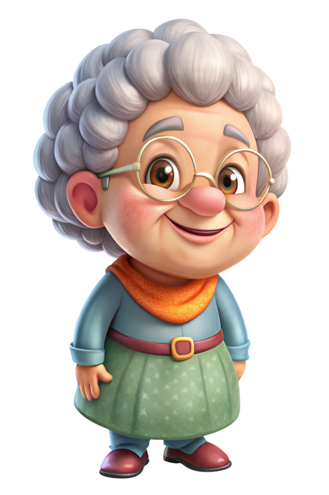 Happy Granny with a Warm Smile png