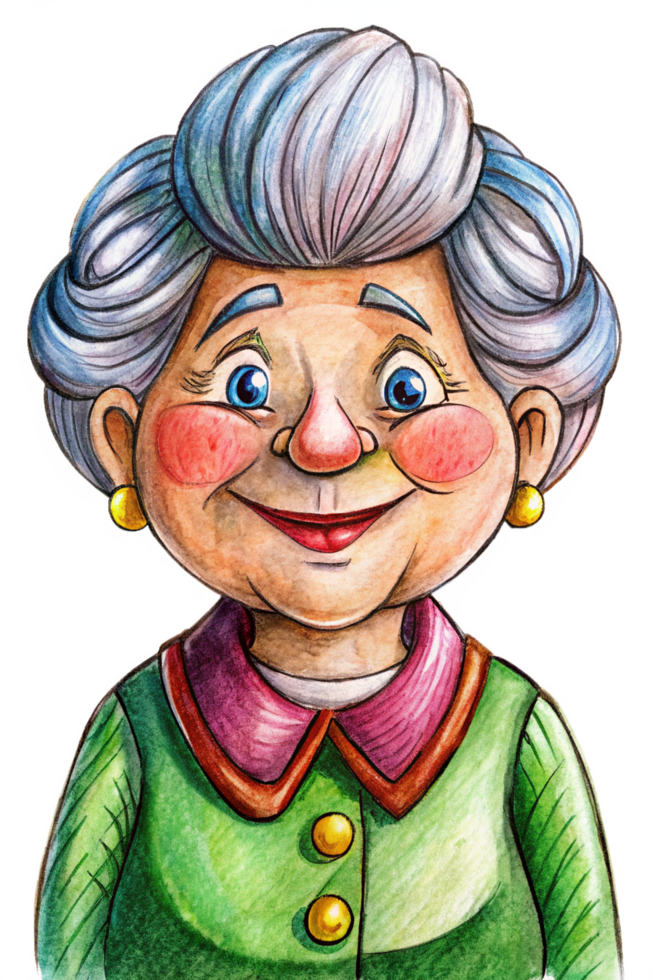 Smiling Granny Portrait png