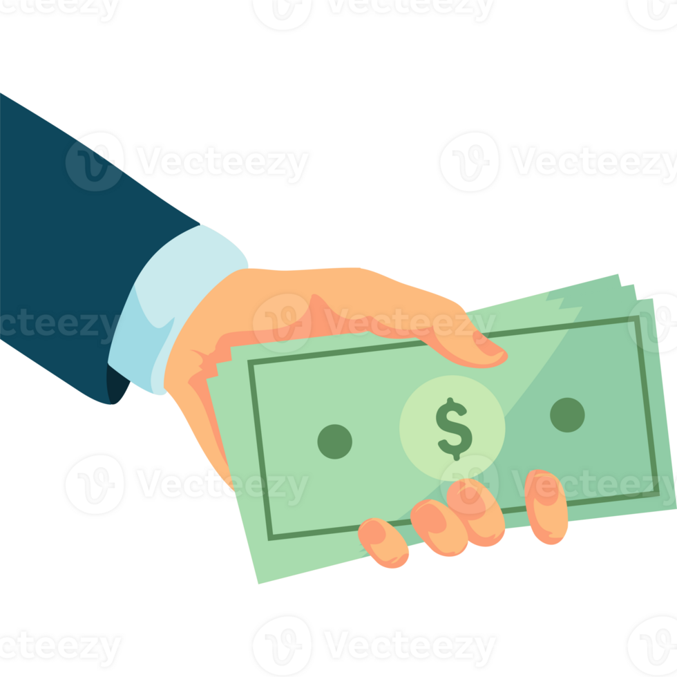 Hand holding money clipart png