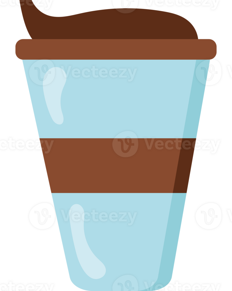 A cup of coffee with a brown stripe png
