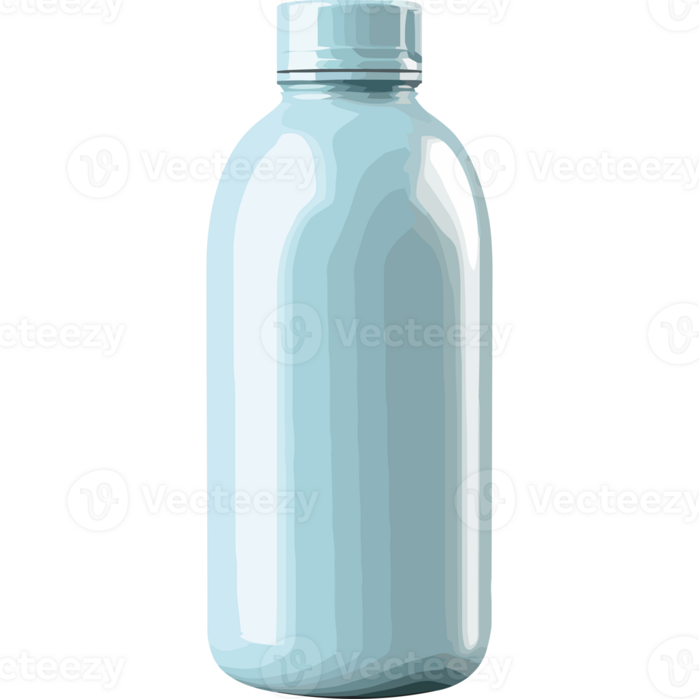 A blue plastic bottle with a white cap png