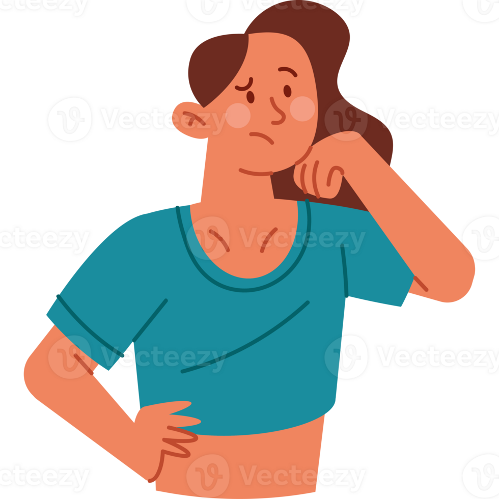 Illustration of a woman with a headache png