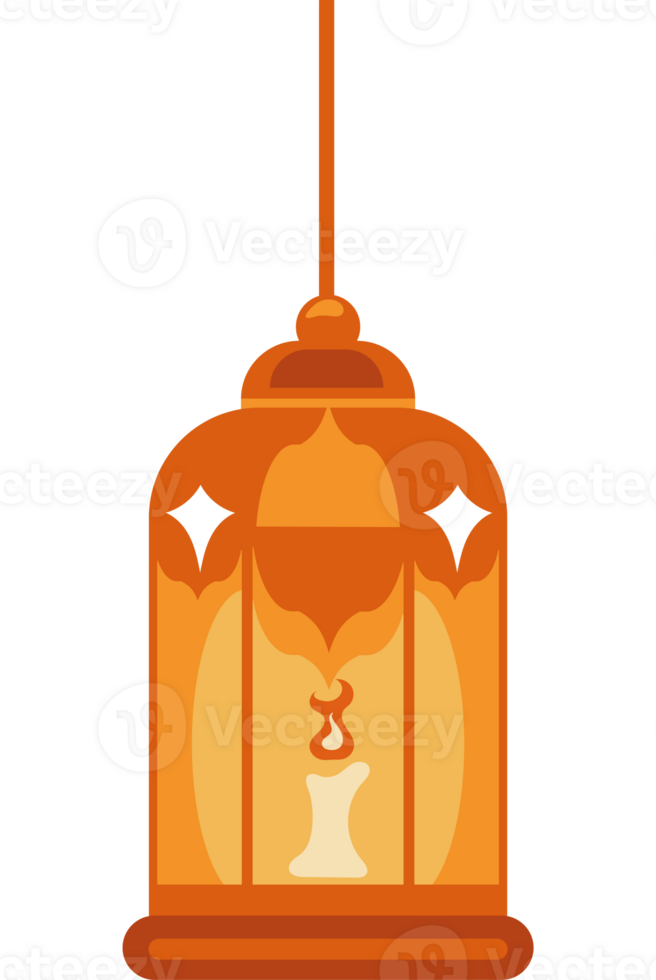 An orange lantern with a candle inside png
