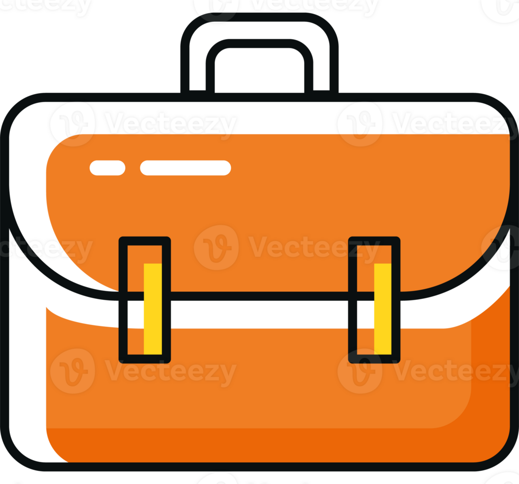 An orange briefcase with handles on it png