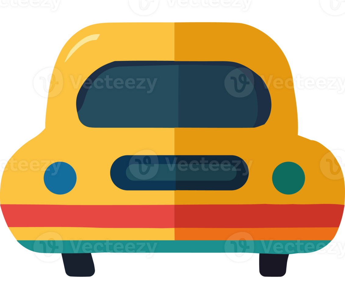 A yellow car with a red stripe on the side png