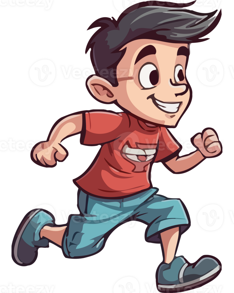 Cartoon boy running clip art png