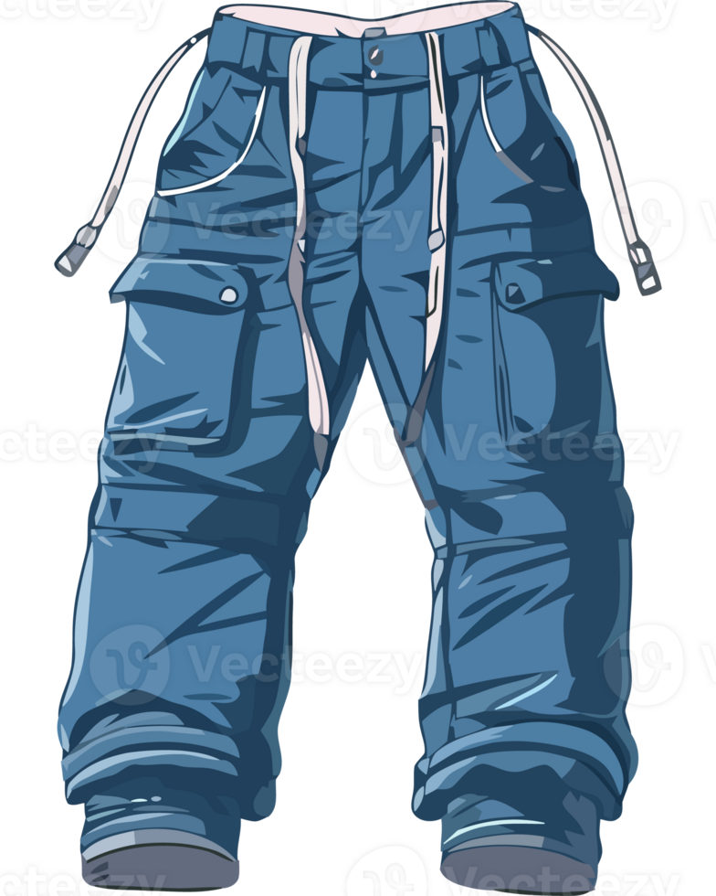 Blue pants with a zipper on the side png