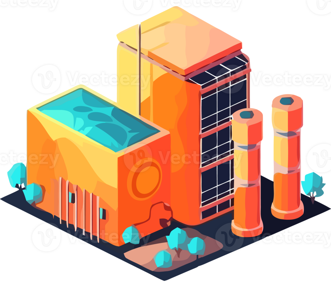An illustration of a factory building png