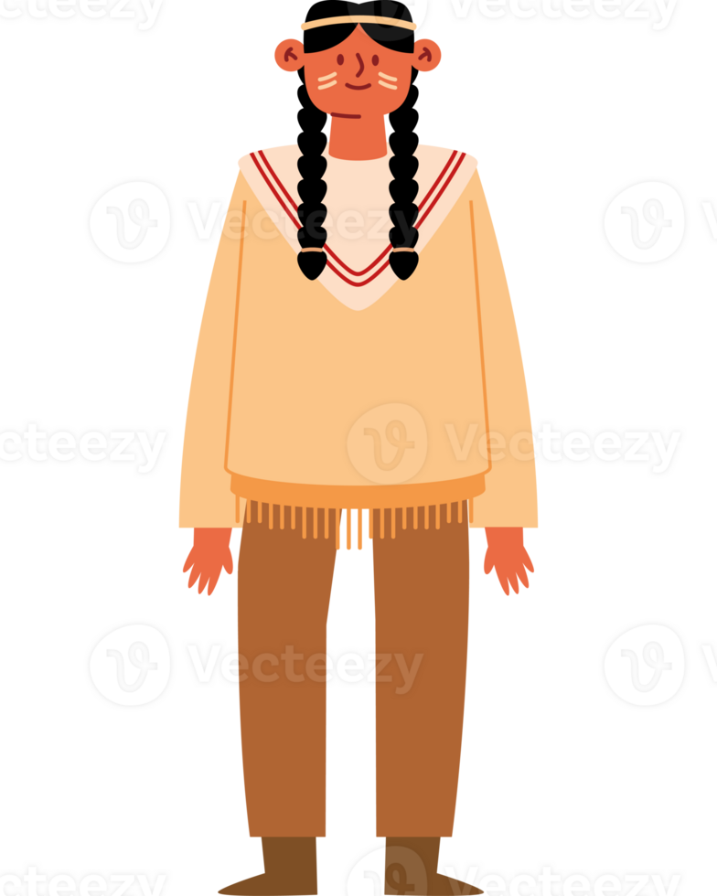An illustration of a native american man png