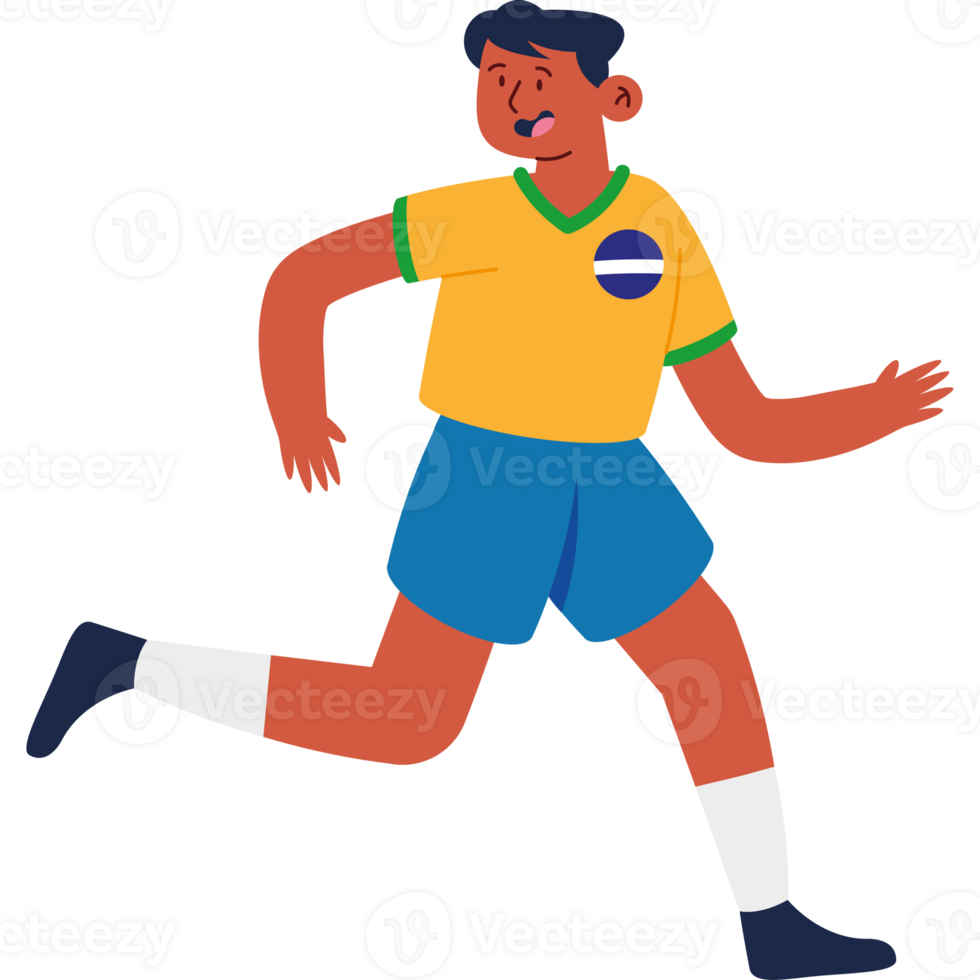 A cartoon soccer player running with the ball png