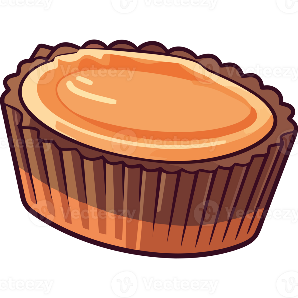 A chocolate cupcake with a peanut butter filling png