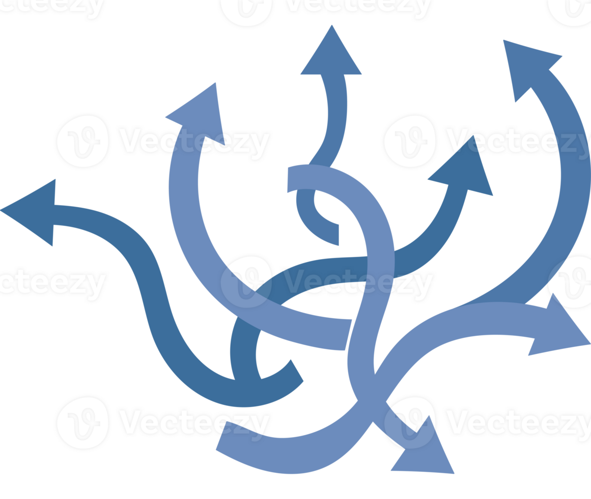 A blue and white arrow symbol with arrows pointing in different directions png