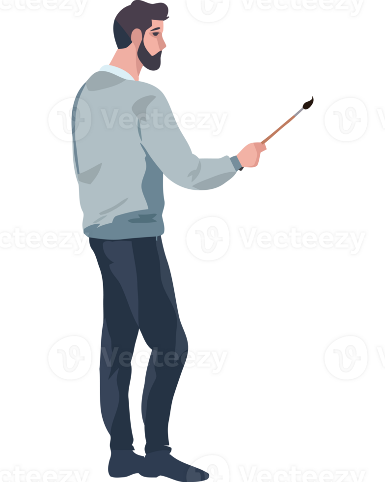 Man with a stick in his hand holding a stick png