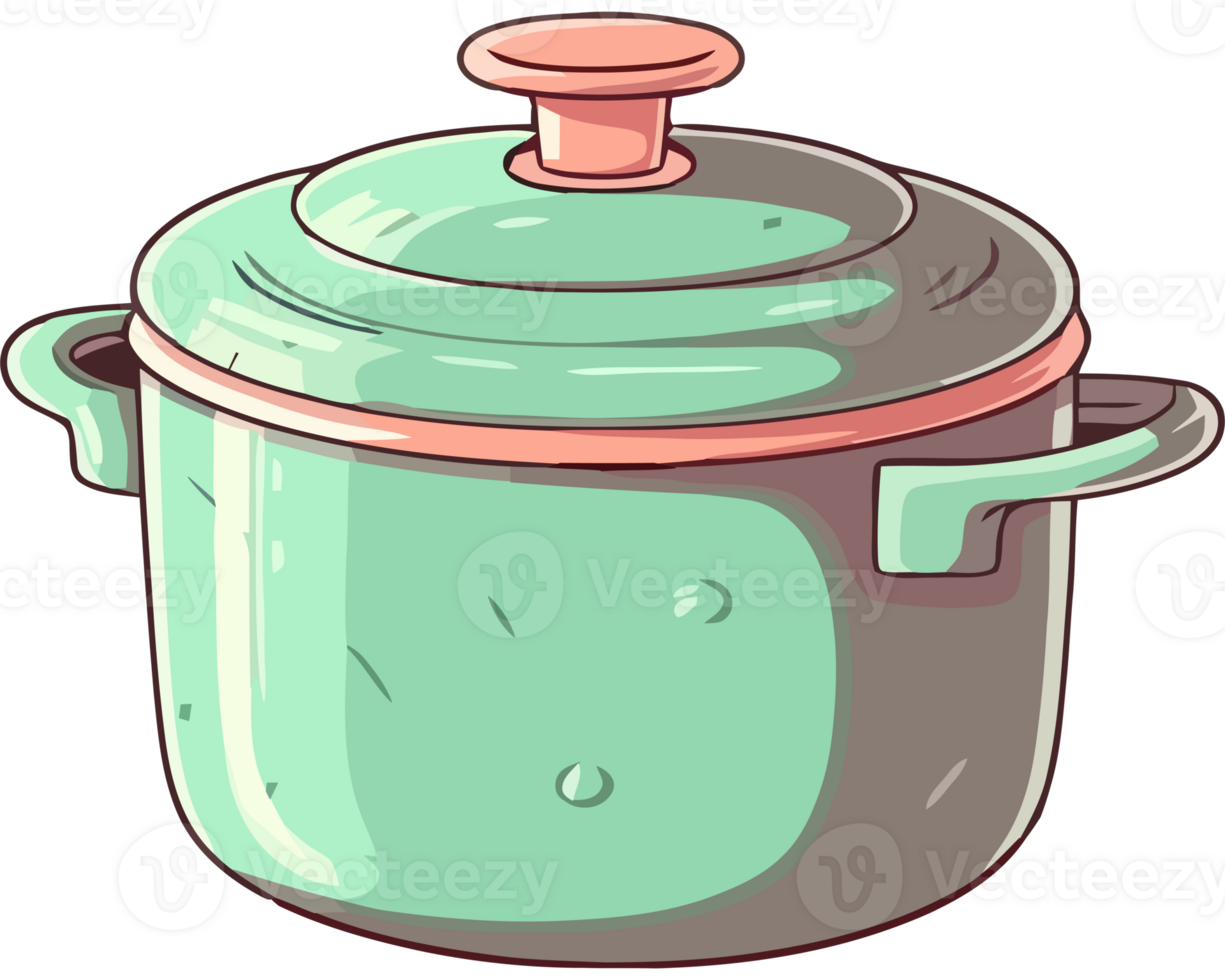 A green pot with a lid on it png