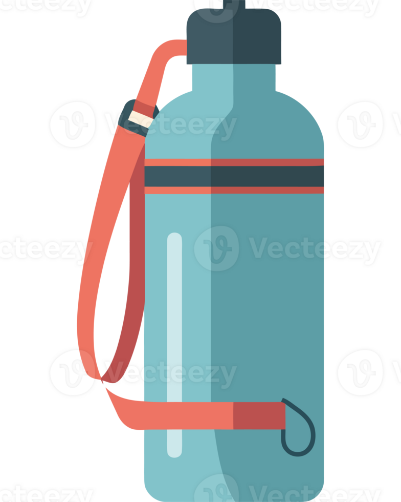 A water bottle with a strap on it png